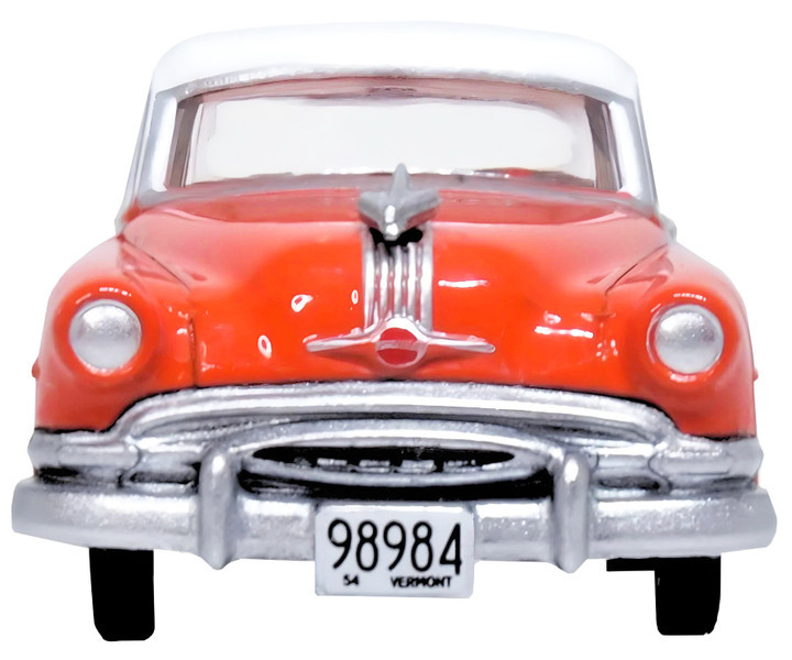 1954 Pontiac Chieftain 4 Door Coral Red with Winter White Top 1/87