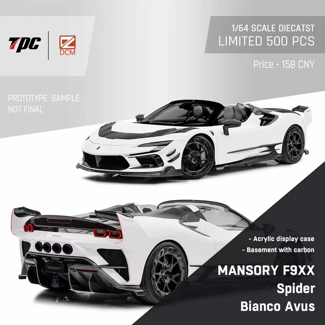 1/64 DCM & TPC Ferrari Mansory SF90 F9XX Spider (Bianco Avus White