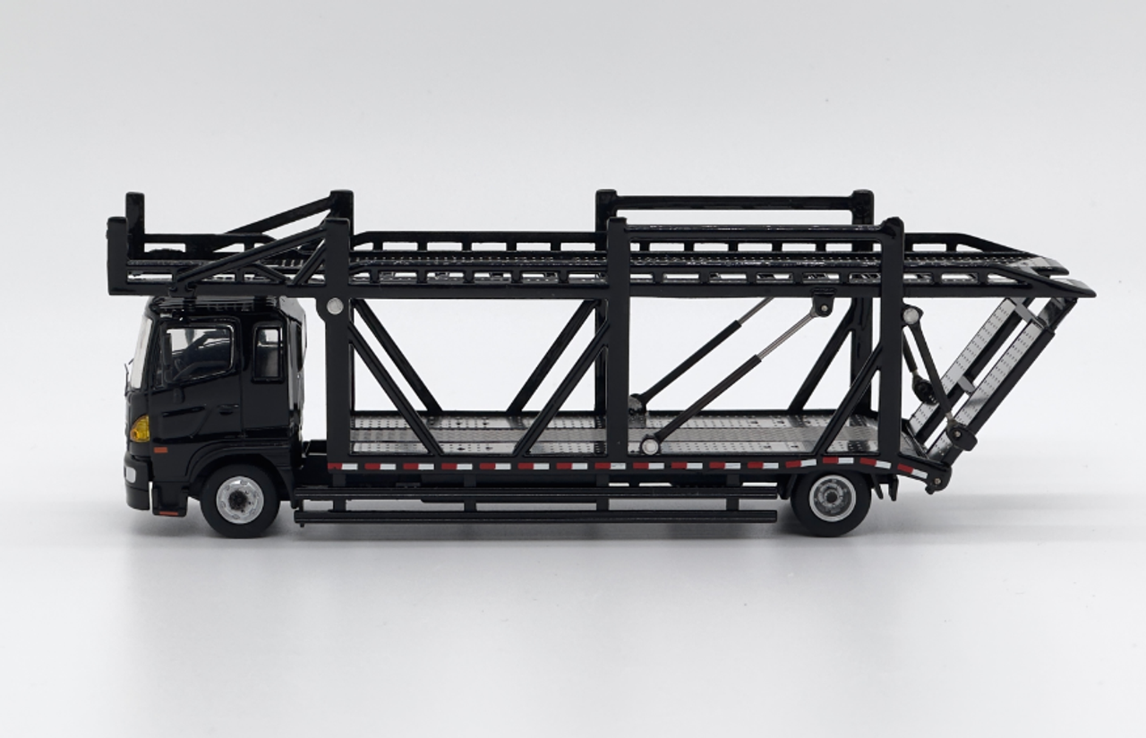 1/64 Tiny & Unique Model Hino 500 Ranger Double Level Car Transporter (Black) Diecast Model