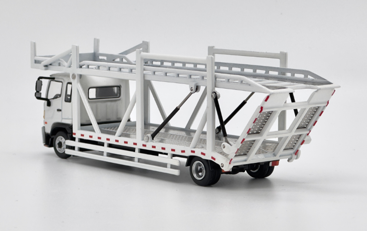 1/64 Tiny u0026 Unique Model Hino 500 Ranger Double Level Car Transporter  (White) Diecast Model - LIVECARMODEL.com