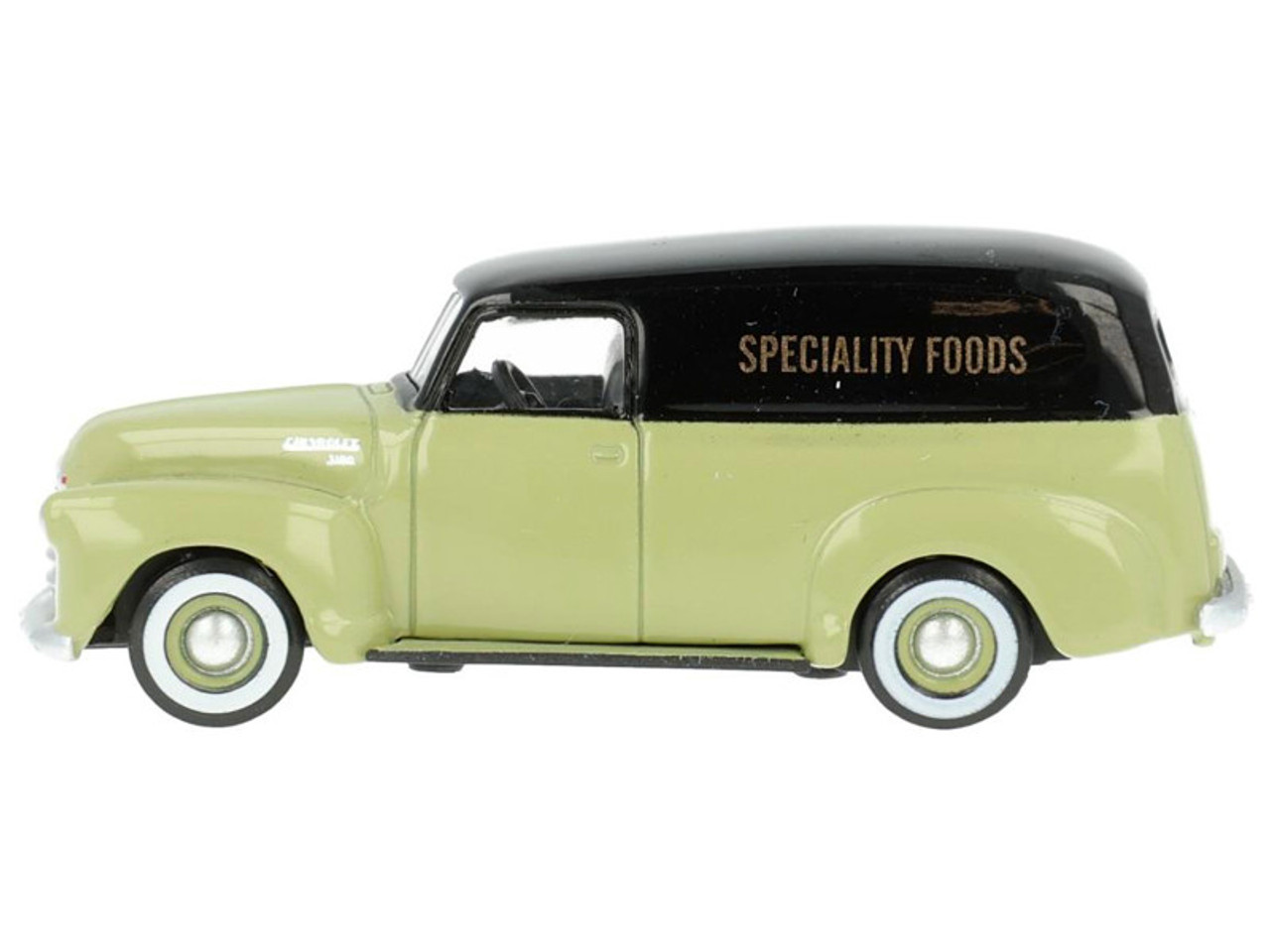 1950 Chevrolet Panel Van "Speciality Foods" Light Green and Black 1/87 (HO) Scale Diecast Model Car by Oxford Diecast