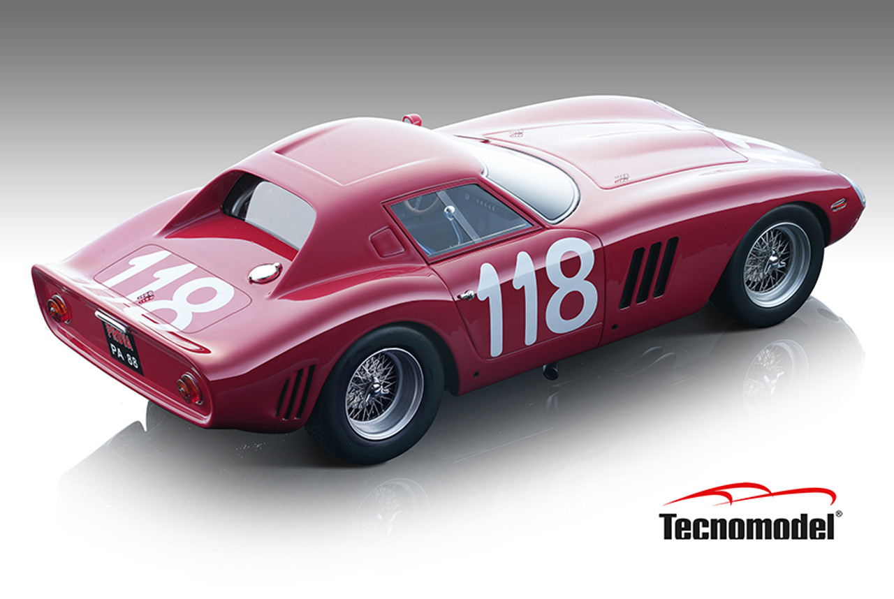 1/18 Tecnomodel Ferrari 250 GTO 64 Targa Florio 1965 Car #118 C. Ravetto -  G. Starabba Car Model