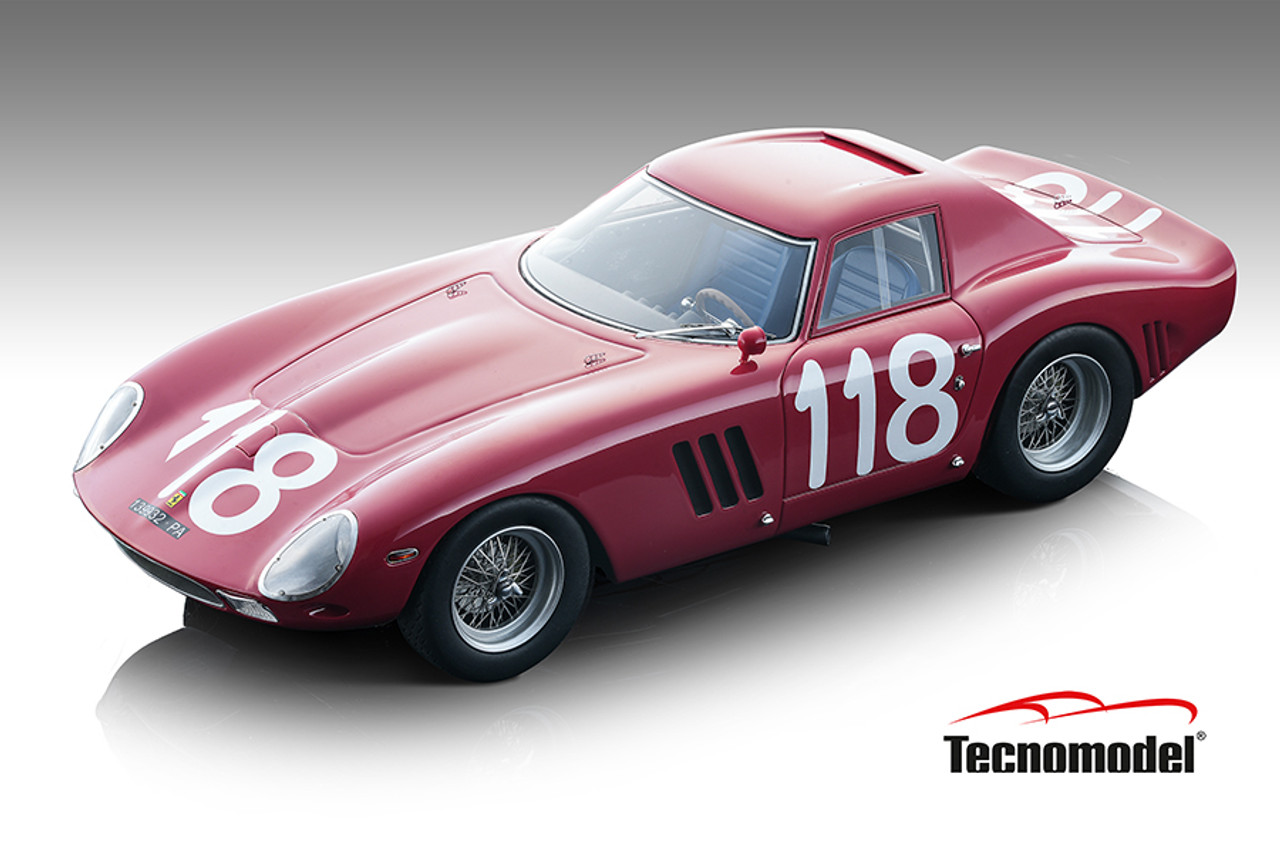 1/18 Tecnomodel Ferrari 250 GTO 64 Targa Florio 1965 Car #118 C. Ravetto -  G. Starabba Car Model