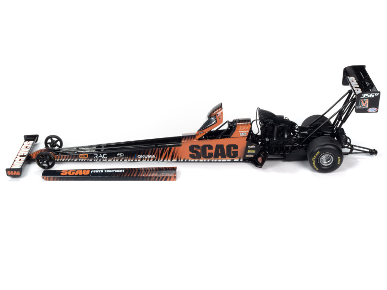 2023 NHRA TFD (Top Fuel Dragster) Tony Schumacher "SCAG Power Equipment" Orange and Black "Maynard Family Racing Team" Limited Edition to 1236 pieces Worldwide 1/24 Diecast Model by Auto World