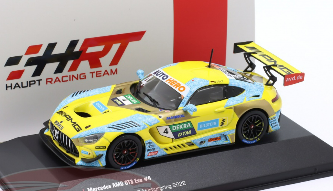 1/43 Ixo 2022 Mercedes-Benz AMG GT3 Evo #4 Winner Nürburgring DTM  Mercedes-AMG Team HRT Luca Stolz Car Model