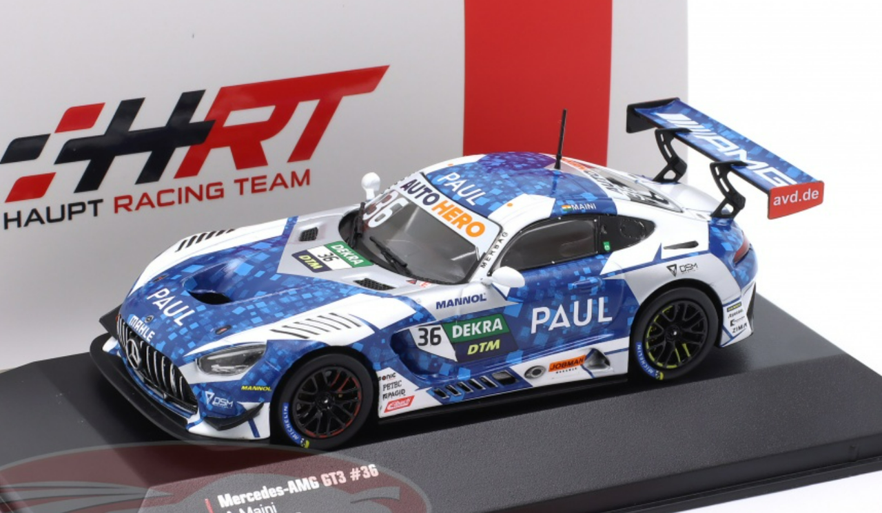 1/43 Ixo 2022 Mercedes-AMG GT3 #36 DTM Mercedes-AMG Team HRT Arjun Maini Car Model