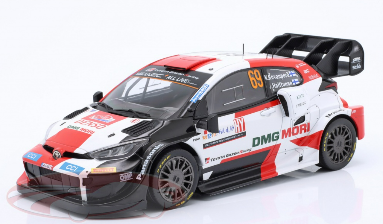 1/18 Ixo 2022 Toyota GR Yaris Rally1 #69 Winner Rallye Croatia Toyota Gazoo Racing WRT Kalle Rovanperä, Jonne Halttunen Car Model