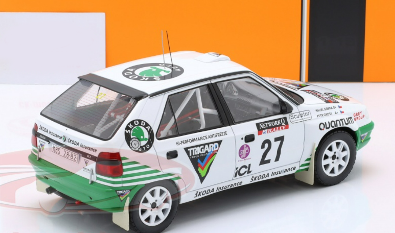 1/18 Ixo 1995 Skoda Felicia Kit Car #27 RAC Rallye Trigard Team Škoda Pavel Sibera, Petr Gross Car Model