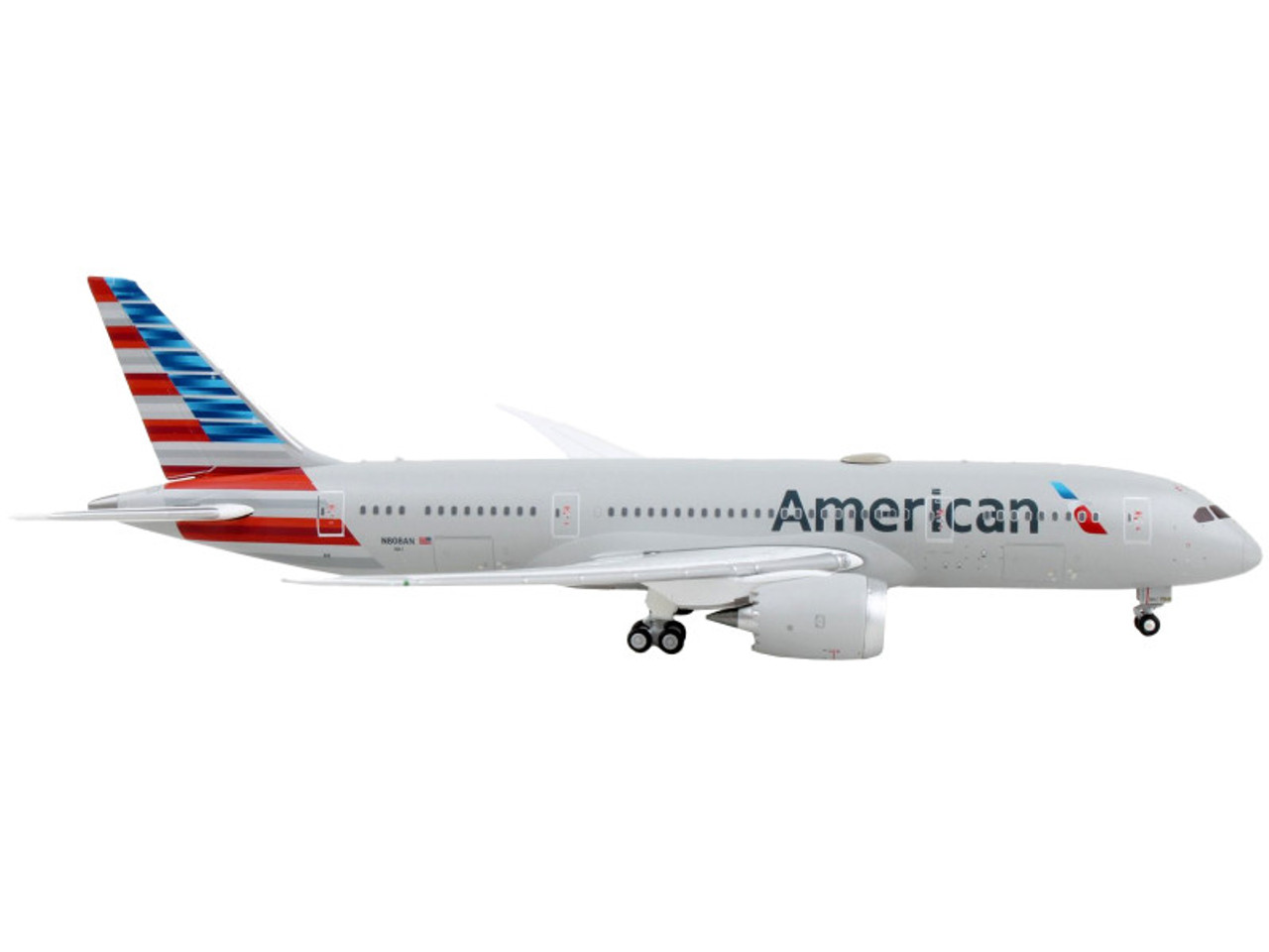 Boeing 787-8 Commercial Aircraft "American Airlines" Gray with Striped Tail 1/400 Diecast Model Airplane by GeminiJets