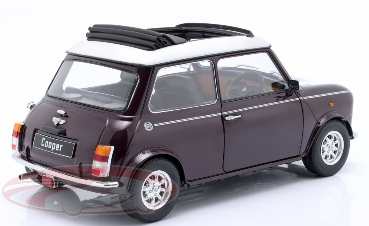 1/12 KK-Scale Mini Cooper RHD with Sunroof (Violet Metallic Purple & White) Diecast Car Model