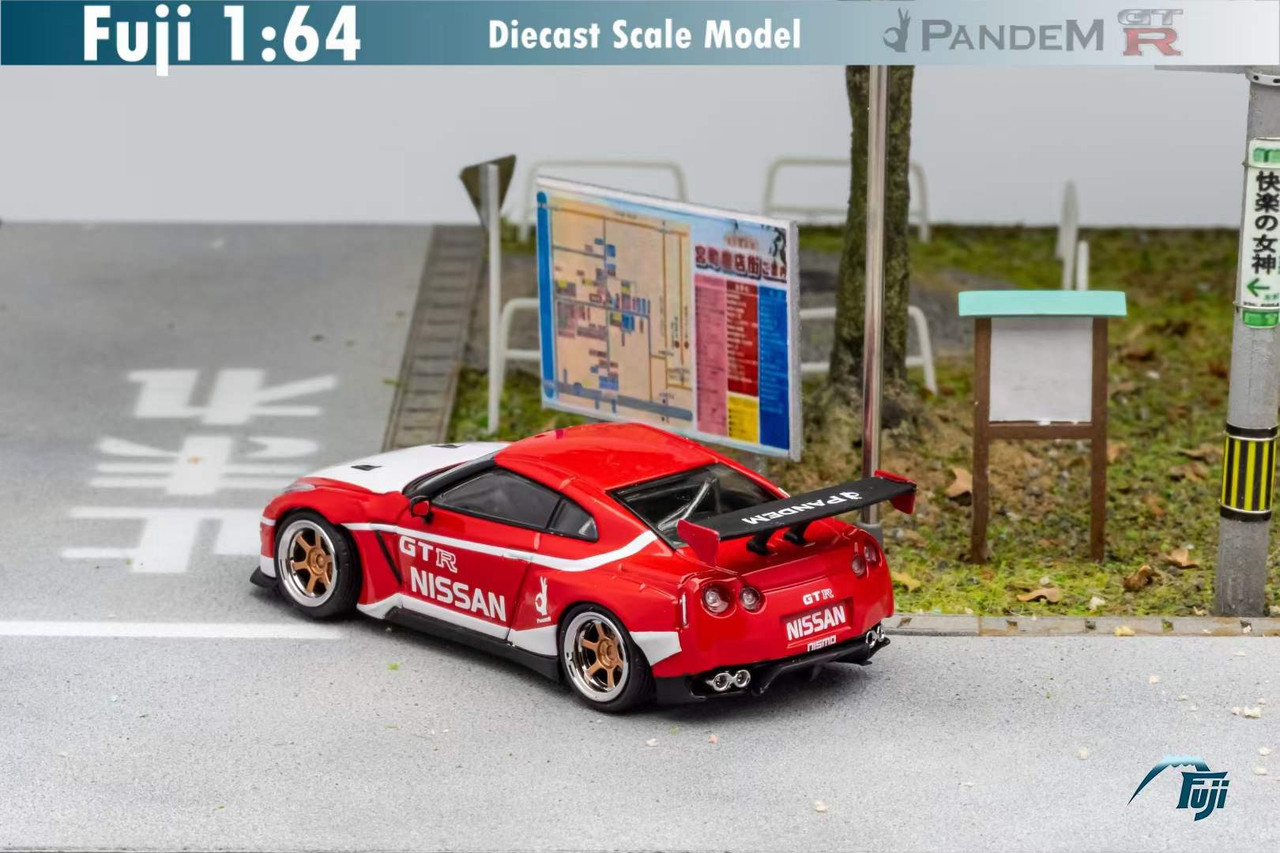 MINIGT 1/64 ニッサン GT-R R35 Pandem 1/64 Fuji Nissan GTR R-35 Pandem Rocket Bunny (Red) Diecast