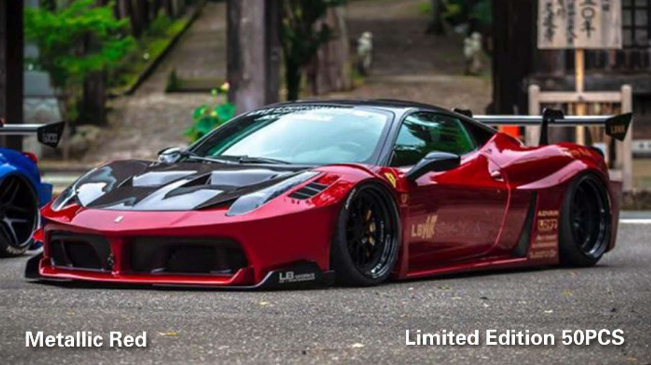 1/18 Ivy Ferrari 458 GT LB Silhouette Works (Metallic Red) Resin Car Model Limited 50 Pieces