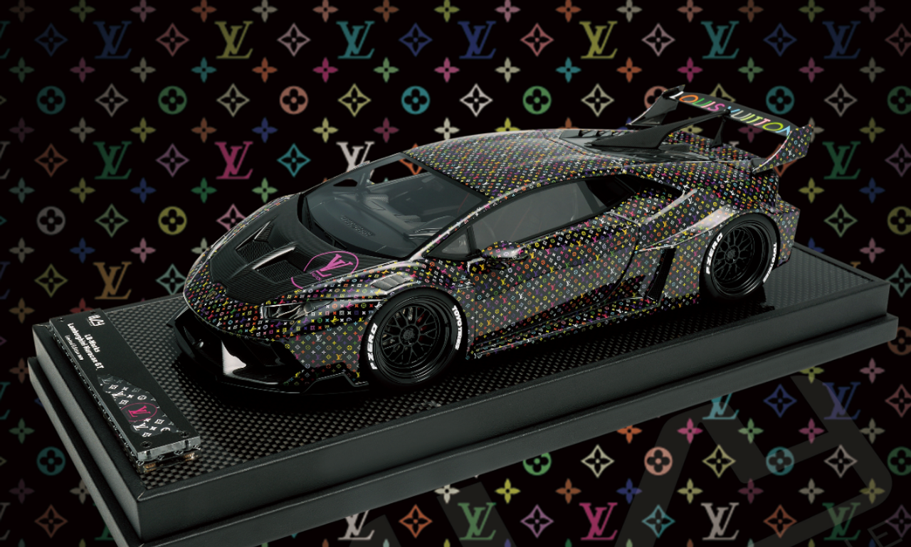 1/18 Ivy Lamborghini Huracan GT LB-Silhouette Works Louis Vuitton LV Theme  (Red & White) Resin Car Model Limited 30 Pieces 