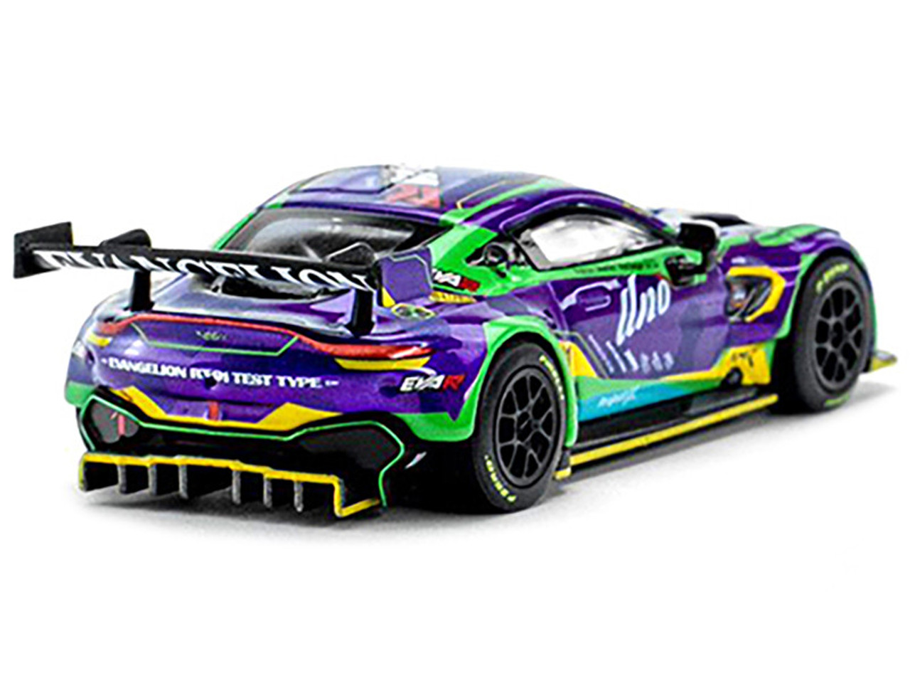 Aston Martin GT3 RHD (Right Hand Drive) "EVA RT Test Type-01" Purple with Graphics 1/64 Diecast Model Car by Pop Race