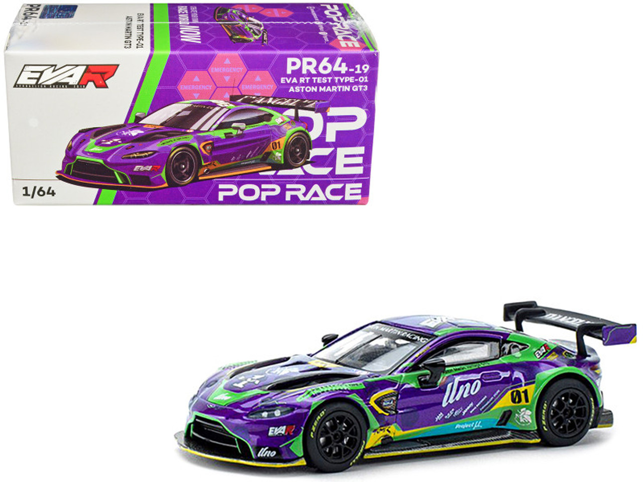 POP RACE 1/64 EVA RT TEST TYPE-01 ASTON MARTIN GT3 (PR640019)