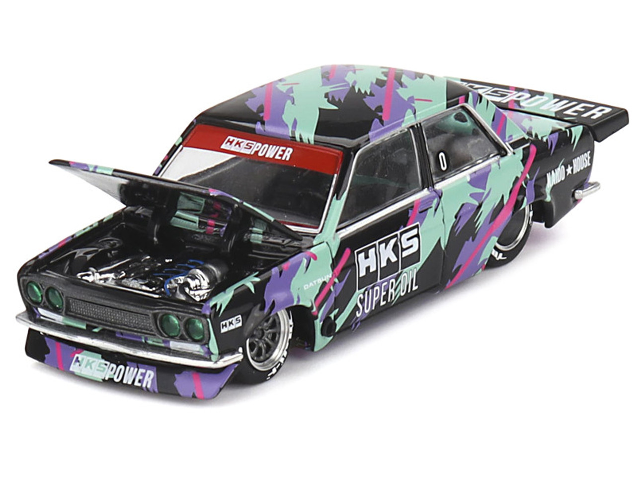 Datsun 510 Pro Street "HKS V1" HKS Livery (Designed by Jun Imai) "Kaido House" Special 1/64 Diecast Model Car by True Scale Miniatures