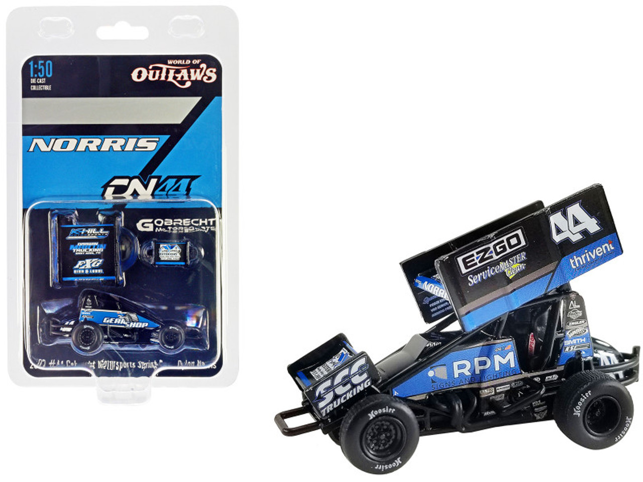 Winged Sprint Car #44 Dylan Norris "RPM" Gobrecht Motorsports "World of Outlaws" (2023) 1/50 Diecast Model Car by ACME