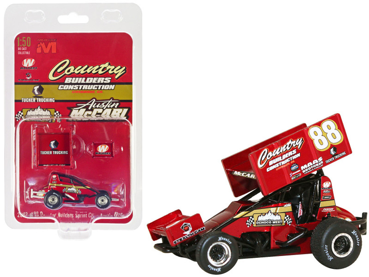 Winged Sprint Car #88 Austin McCarl "Country Builders Construction" Country Builders Racing "World of Outlaws" (2023) 1/50 Diecast Model Car by ACME