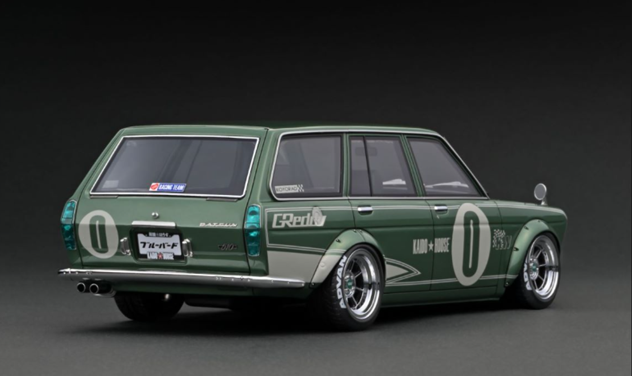 1/18 Ignition Model Datsun Bluebird (510) Wagon Green Metallic With Jun Imai