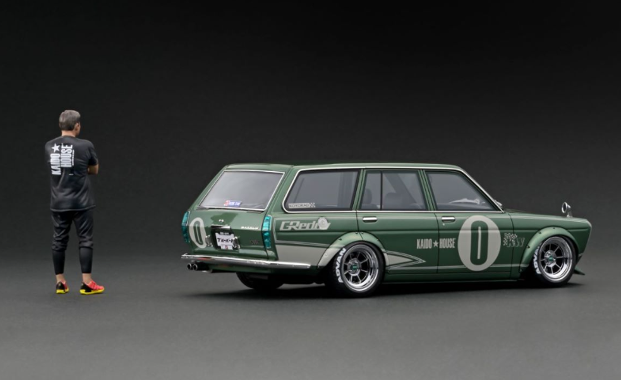 1/18 Ignition Model Datsun Bluebird (510) Wagon Green Metallic With Jun Imai