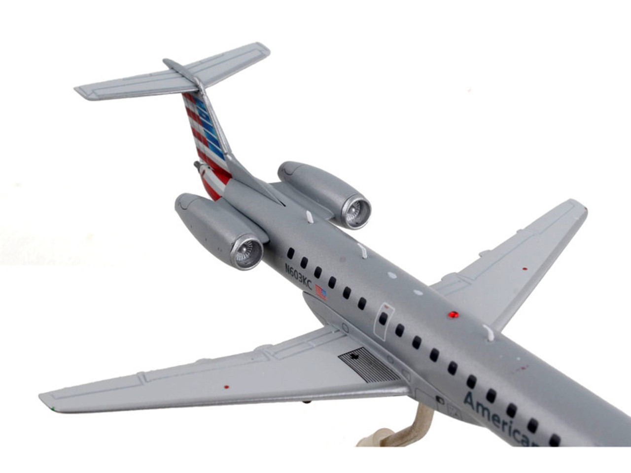 Embraer ERJ-145 Commercial Aircraft "American Airlines - American Eagle" Gray with Striped Tail "Gemini 200" Series 1/200 Diecast Model Airplane by GeminiJets