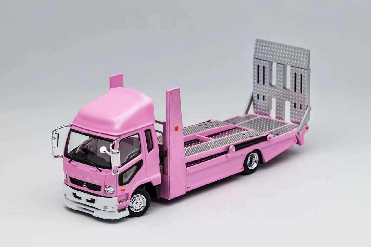 1/64 GCD Mitsubishi Fuso Fighter Double Level Transporter (Pink) Diecast  Car Model