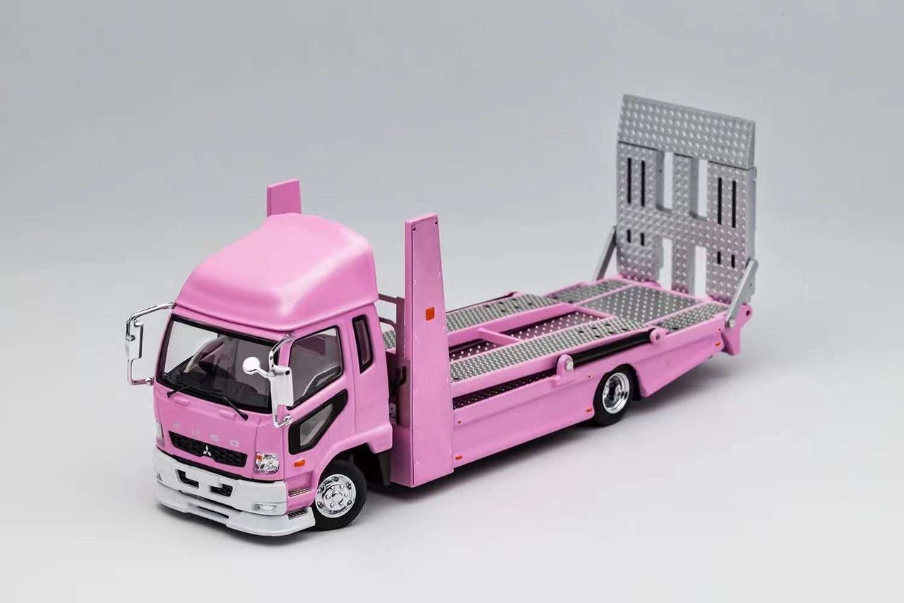1/64 GCD Mitsubishi Fuso Fighter Double Level Transporter (Pink) Diecast Car Model