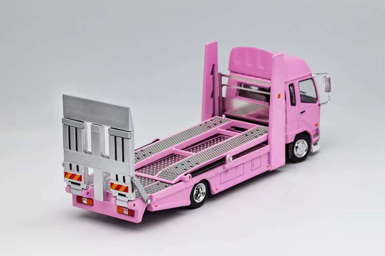 1/64 GCD Mitsubishi Fuso Fighter Double Level Transporter (Pink) Diecast  Car Model