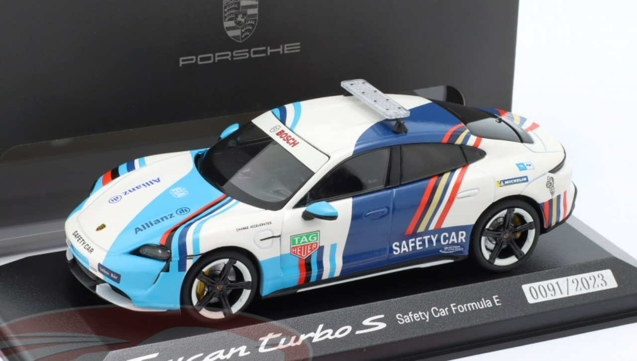 1/43 Dealer Edition 2023 Formula E Porsche Taycan Turbo S Safety Car Car Model