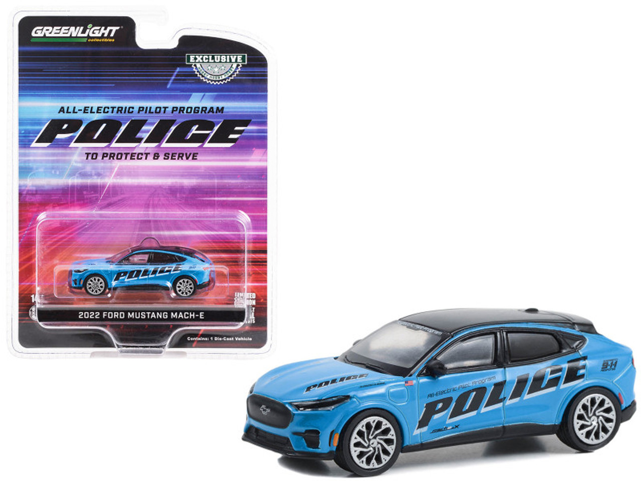 2022 Ford Mustang Mach-E Police Blue with Black Top 