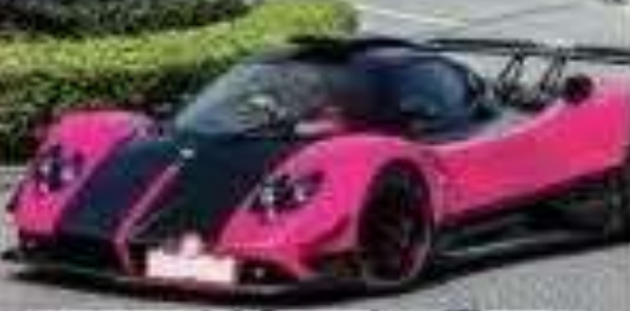 1/43 HH Model Pagani Zonda Cinque Coupe (Flash Pink & Carbon Black) Car Model Limited 30 Pieces