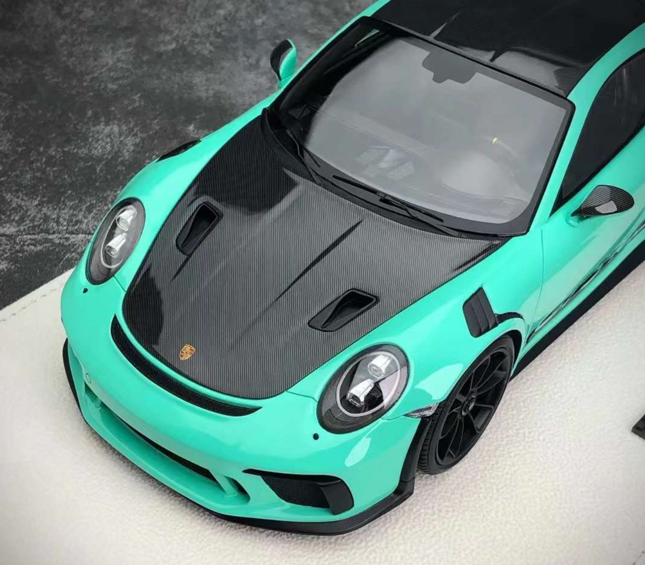 1/18 Makeup 2018 Porsche 911 (991.2) GT3 RS Weissach Package (Mint Green) Car Model