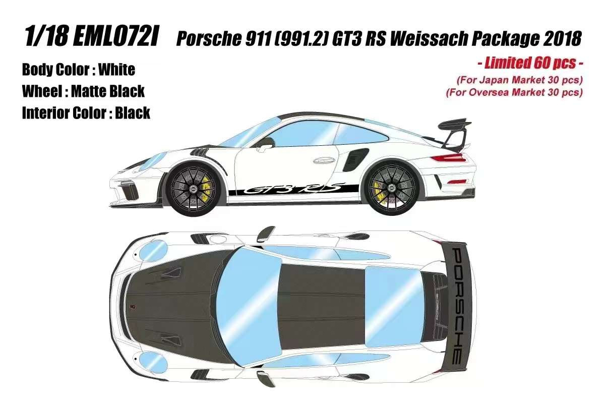 1/18 Makeup 2018 Porsche 911 (991.2) GT3 RS Weissach Package