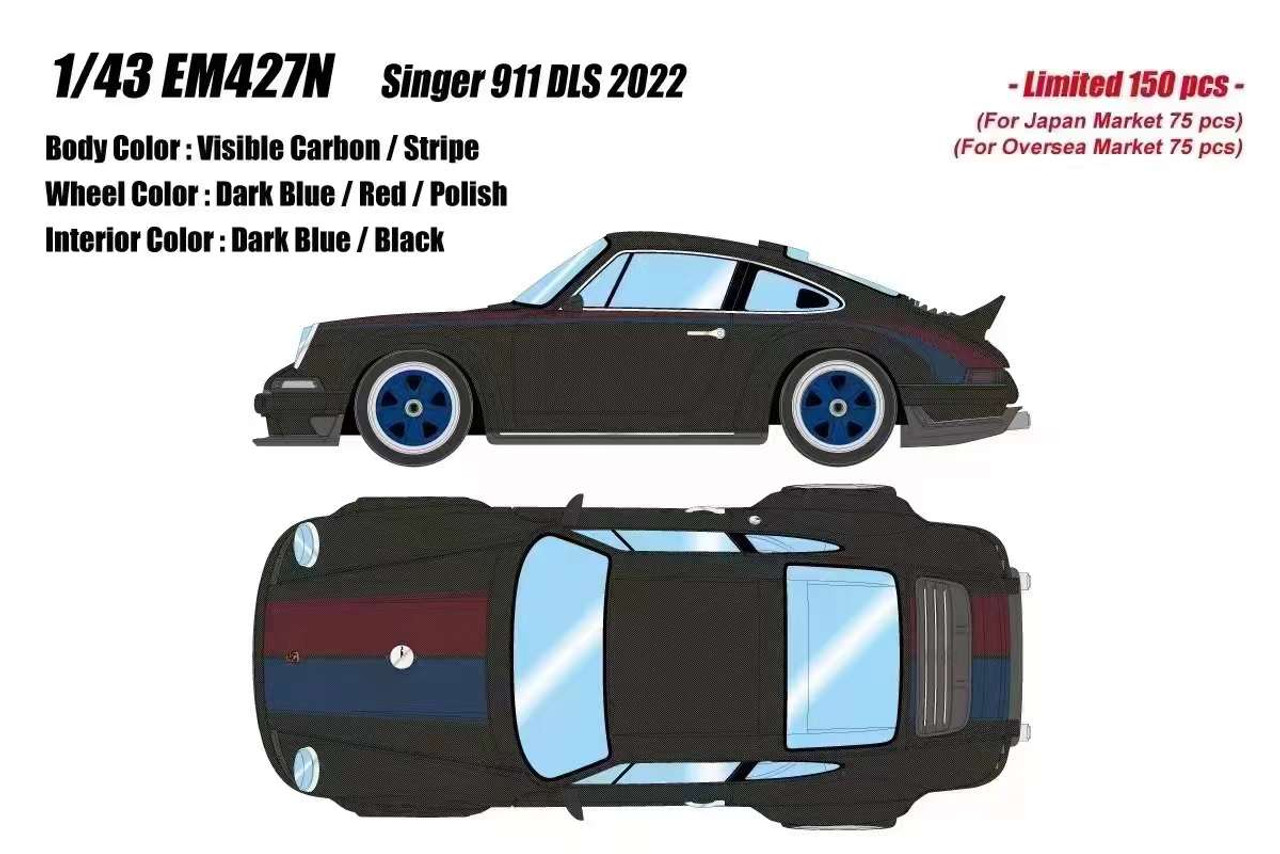1/43 Makeup 2022 Singer 911 DLS 964 (Visible Carbon with Stripes) Car Model