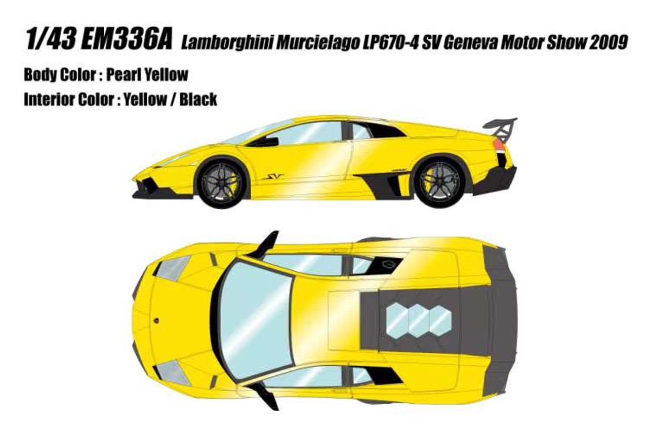 1/43 Makeup 2009 Lamborghini Murcielago LP670-4 SV (Pearl Yellow) Car Model