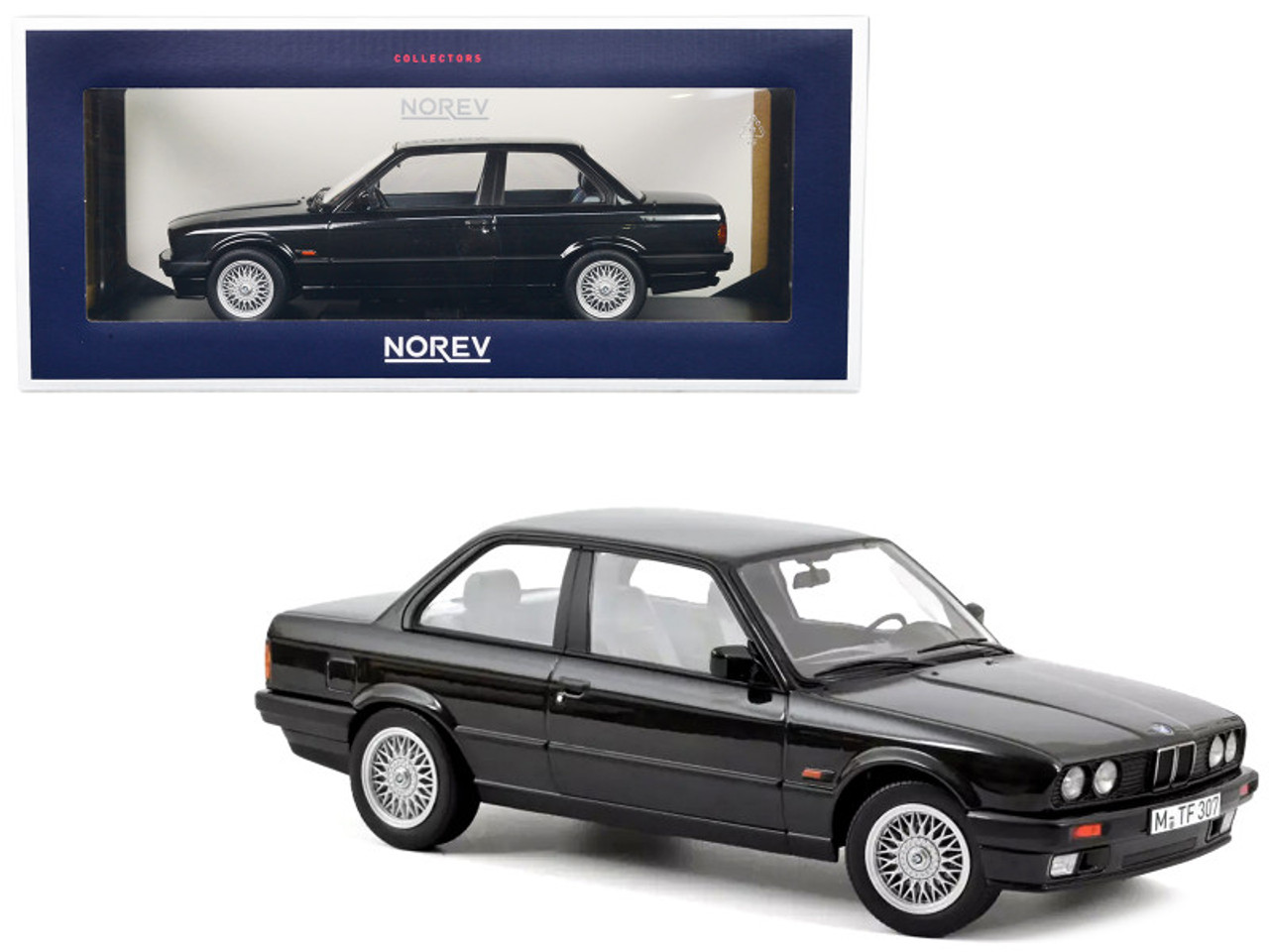 1/18 Norev 1988 BMW 325i Diamond Black Metallic Diecast Car Model