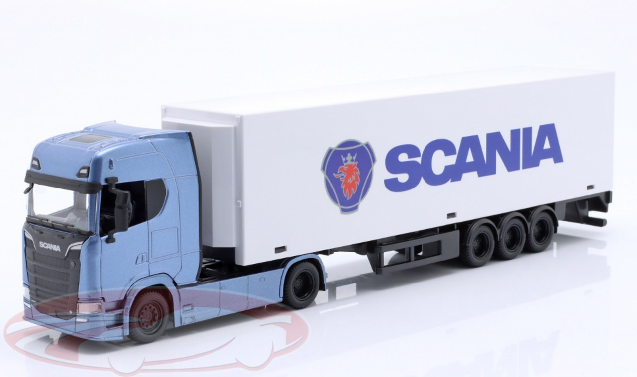 1/43 BBurago Scania S730 Semi-trailer Truck with Semi-trailer Car Models