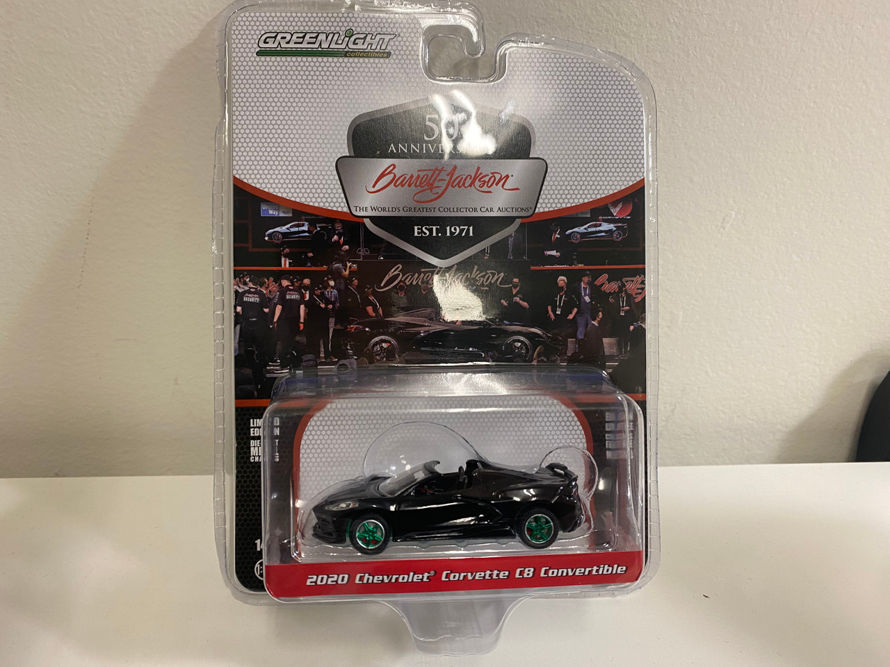 CHASE CAR 2020 Chevrolet Corvette C8 Stingray Convertible Black (Lot #3003) Barrett Jackson "Scottsdale Edition" Series 8 1/64 Diecast Model Car by Greenlight