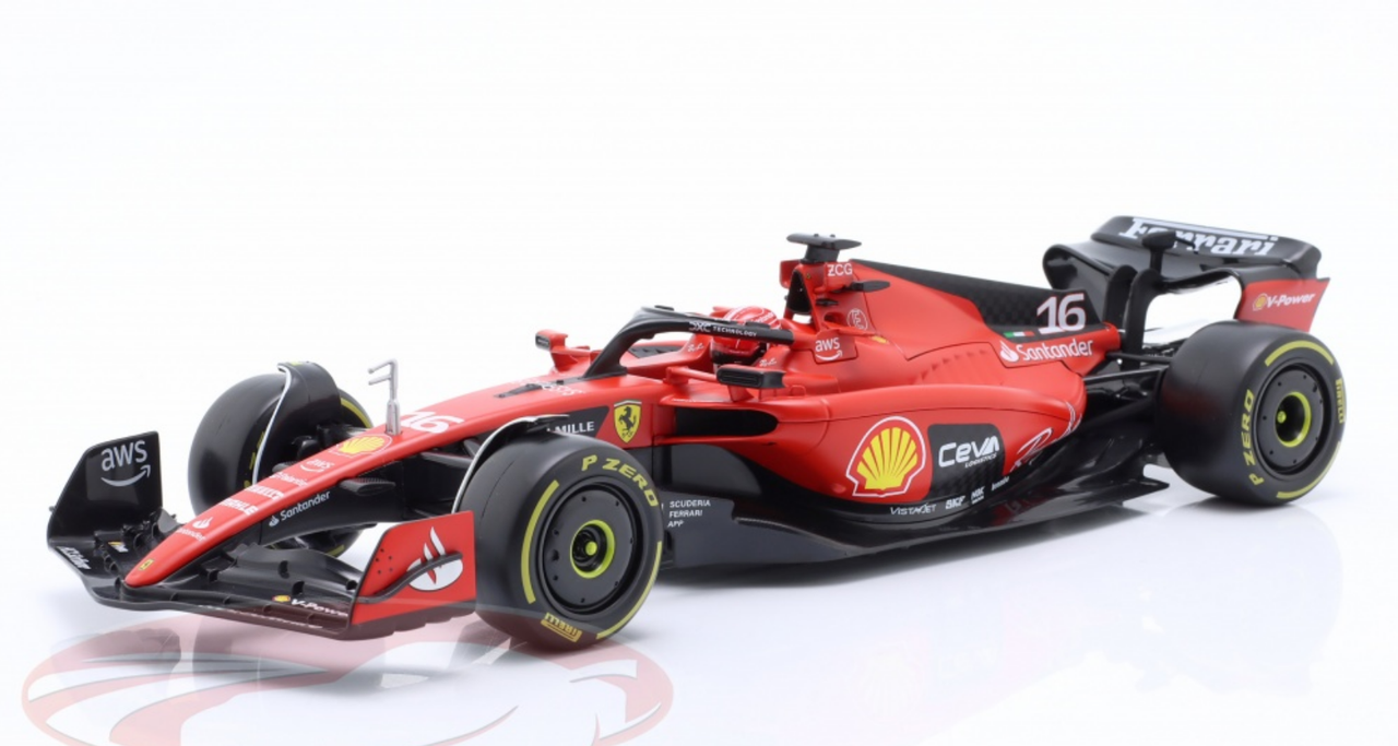 1/18 BBurago 2023 Formula 1 Charles Leclerc Ferrari SF-23 #16 Diecast Car Model