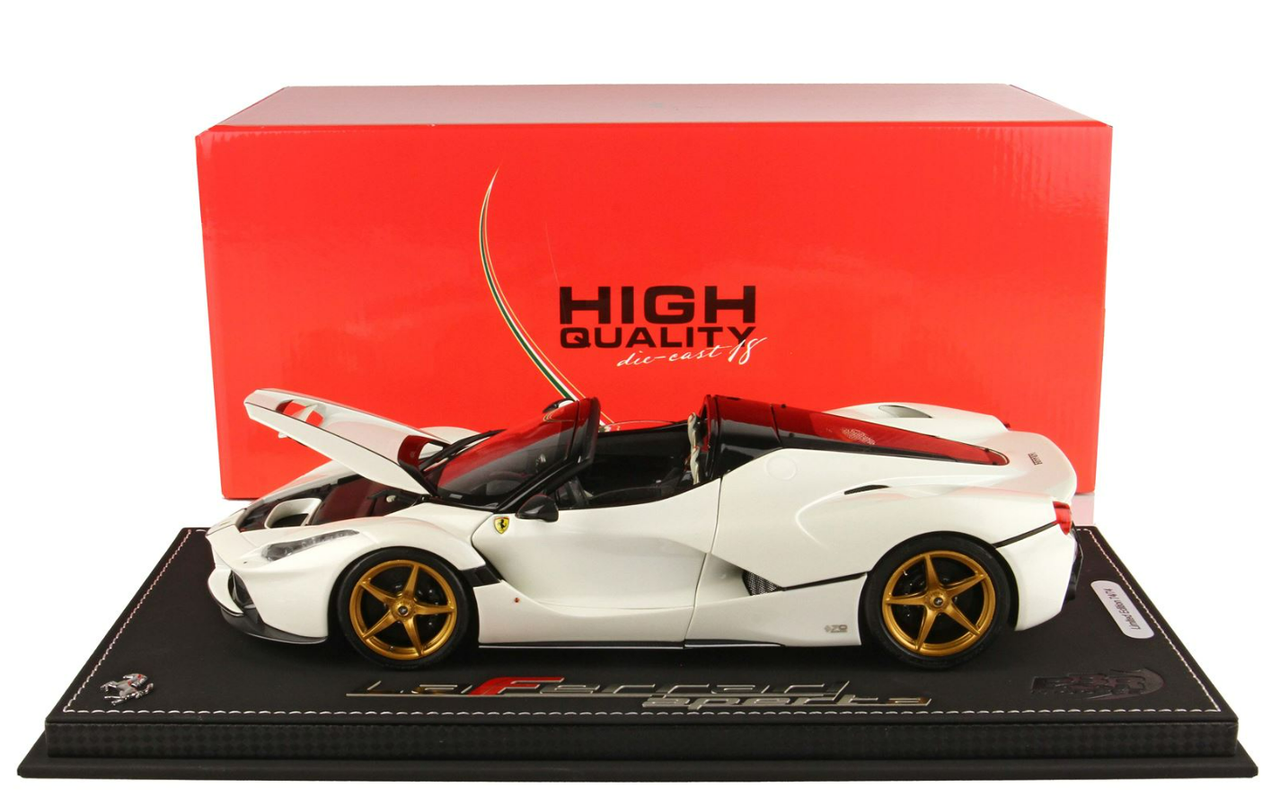 1/18 BBR Ferrari LaFerrari Aperta (White with Gold Wheels) Juventina Tailor Made Resin Car Model Limited 74 Pieces