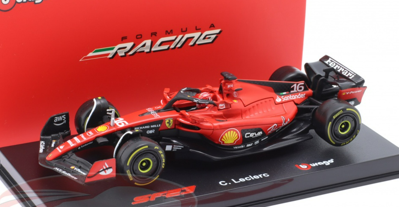 1/43 BBurago 2023 Formula 1 Charles Leclerc Ferrari SF-23 #16 Car Model Elite Edition