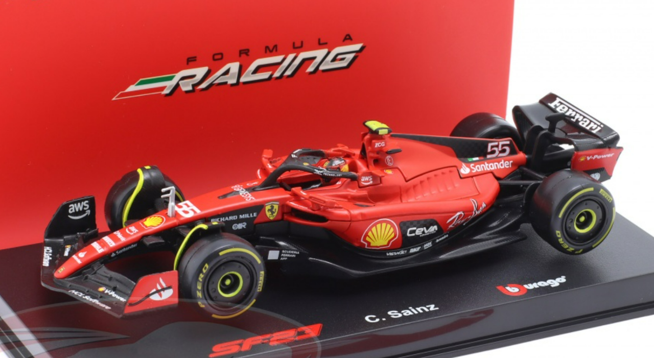 Bburago 1:43 Carlos Sainz Jr. Ferrari SF-23 #55 formule 1 2023 18