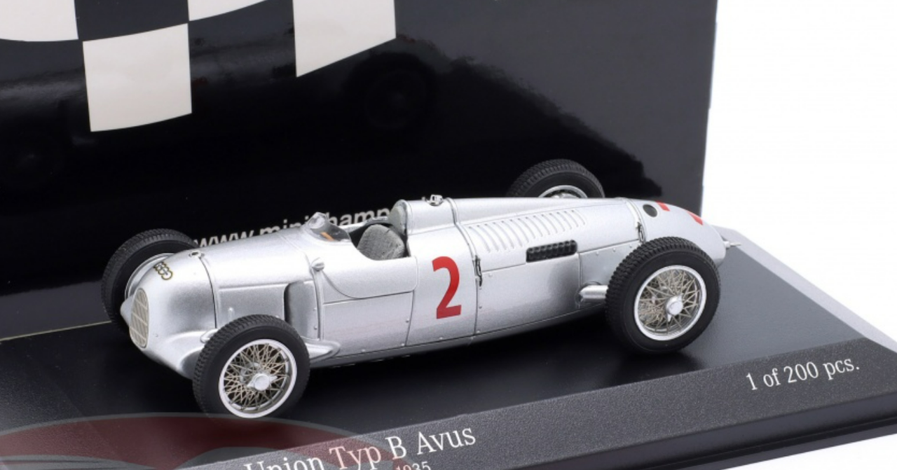 1/43 Minichamps 1935 Auto Union Type B Avus #2 2nd AVUS Race Auto Union Achille Varzi Car Model