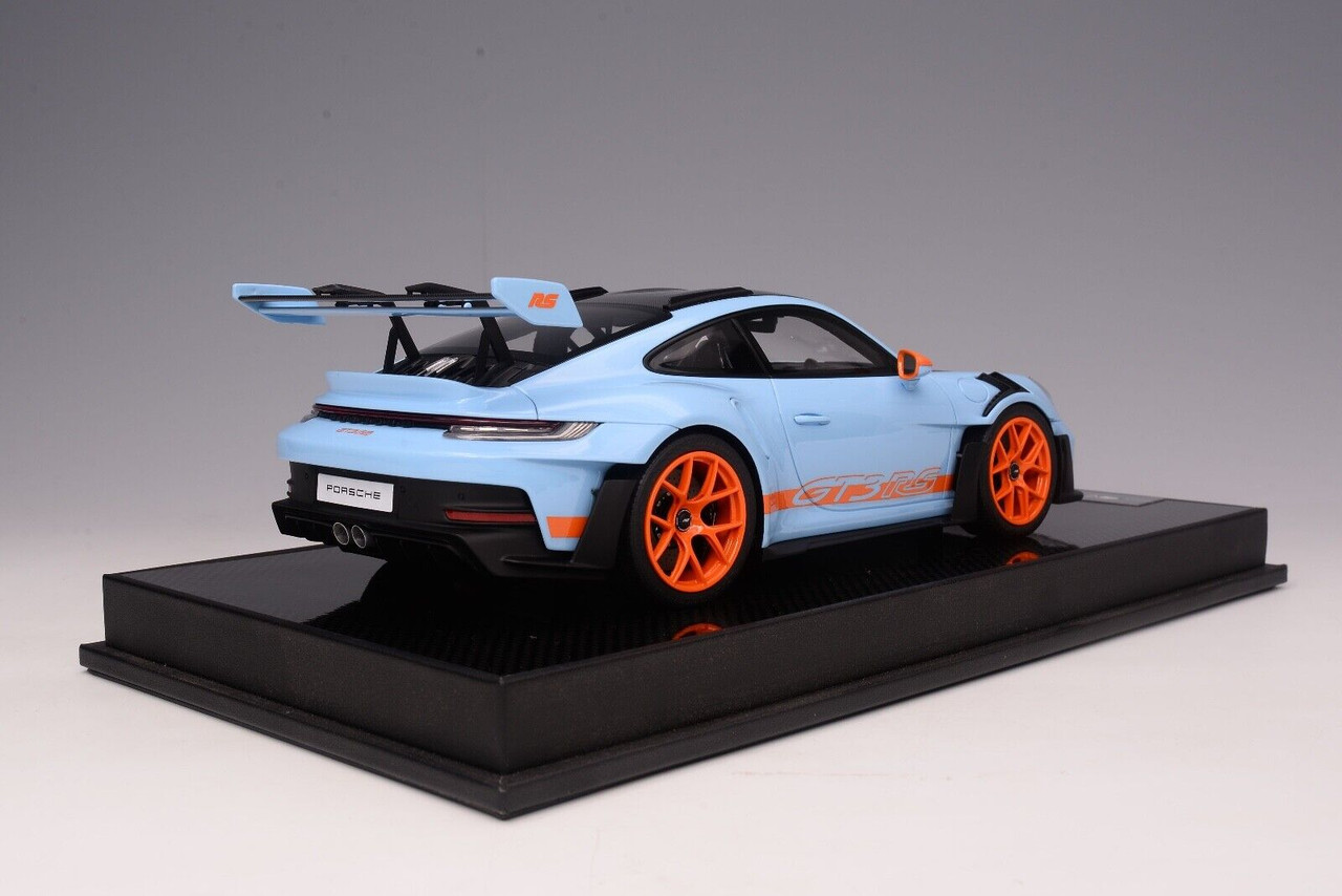 1/18 TP Timothy & Pierre Porsche 911 992 GT3 RS Weissach Package (Gulf with Orange Wheels) Resin Car Model Limited 30 Pieces