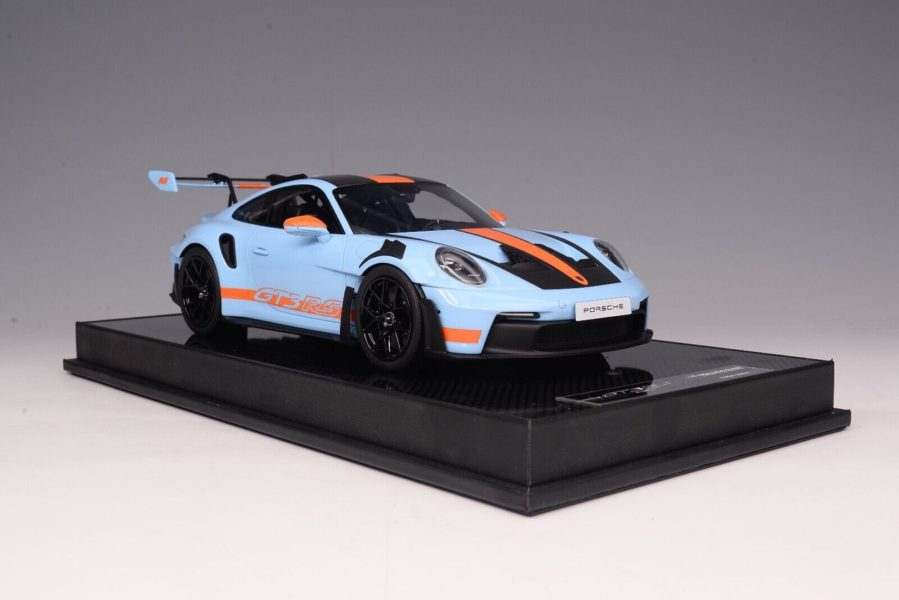 1/18 TP Timothy & Pierre Porsche 911 992 GT3 RS Weissach Package (Gulf with Black Wheels) Resin Car Model Limited 50 Pieces