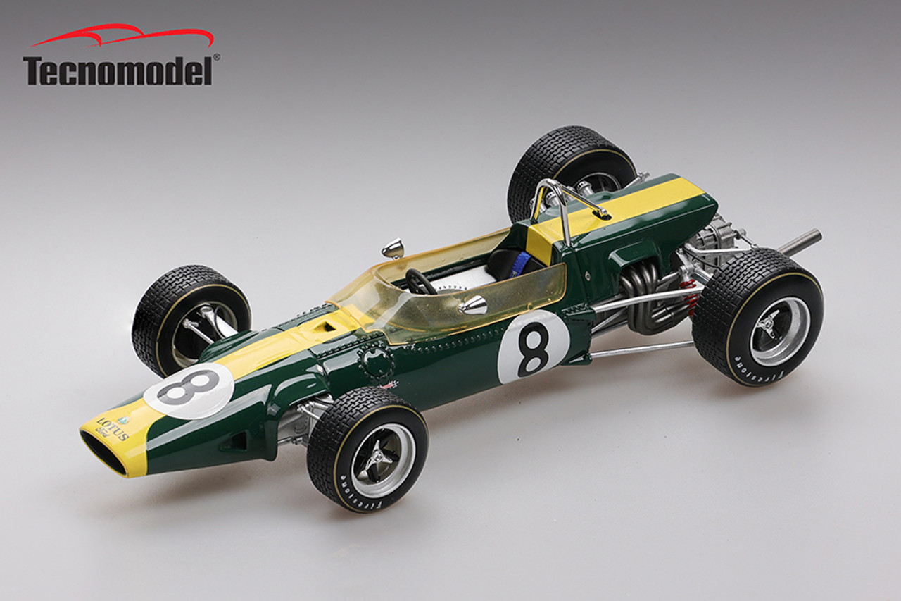 1/18 Tecnomodel Lotus 48 F2 GP Pau 1967 DNF Car #8 Graham Hill Resin Car Model