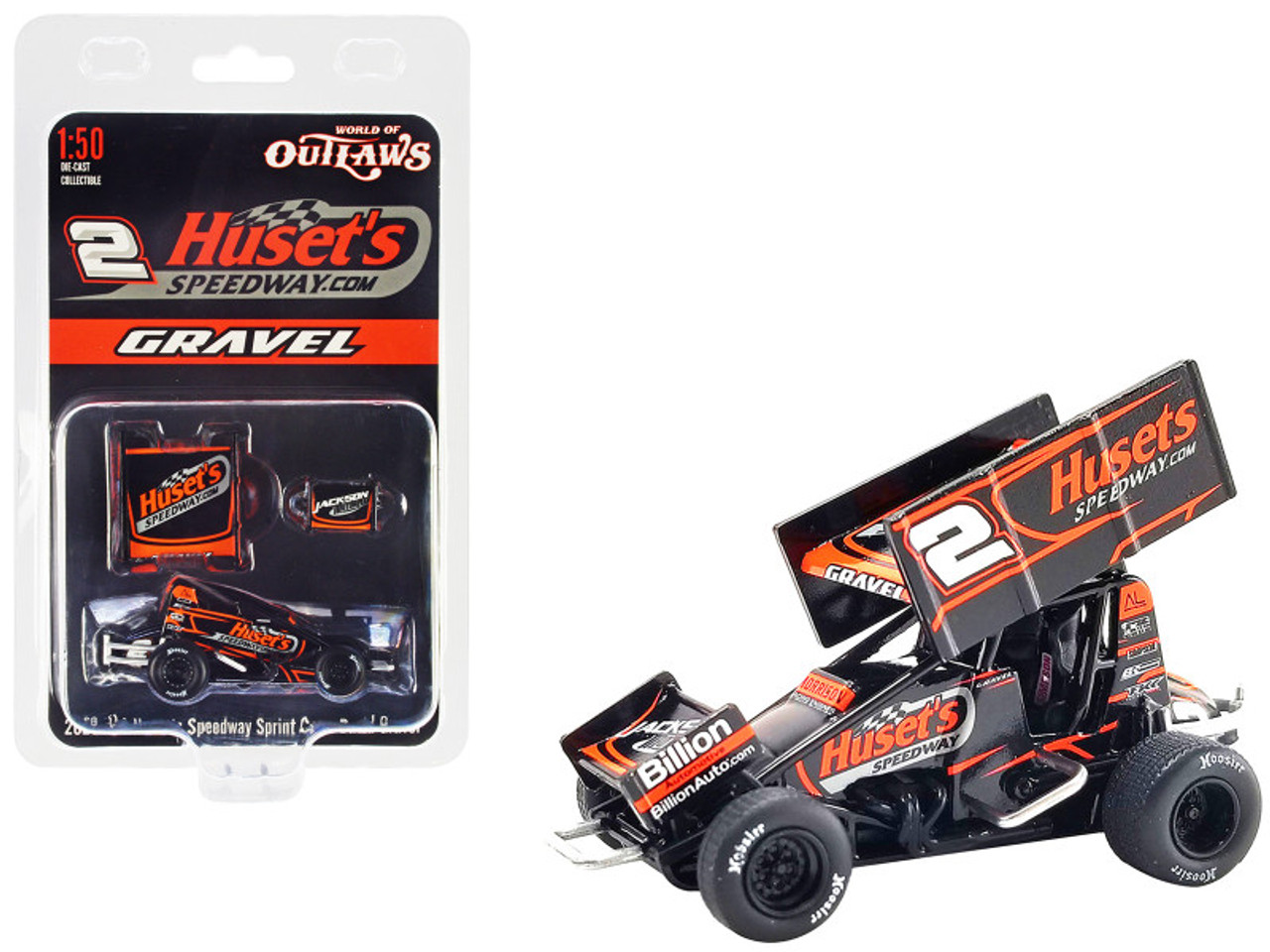 Winged Sprint Car #2 David Gravel "Huset's Speedway" Big Game Motorsports "World of Outlaws" (2023) 1/50 Diecast Model Car by ACME