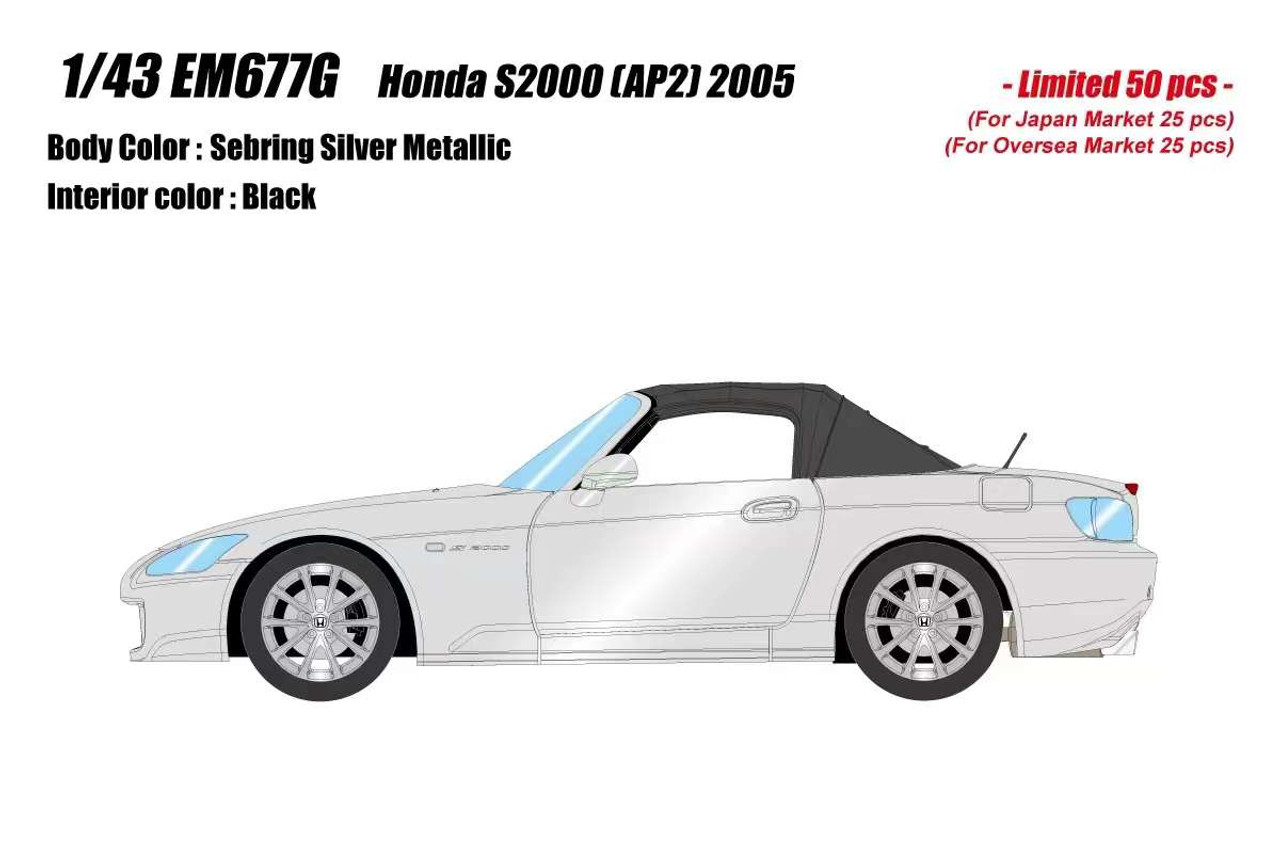 1/43 Makeup 2005 Honda S2000 (AP2) (Sebring Silver Metallic) Car Model