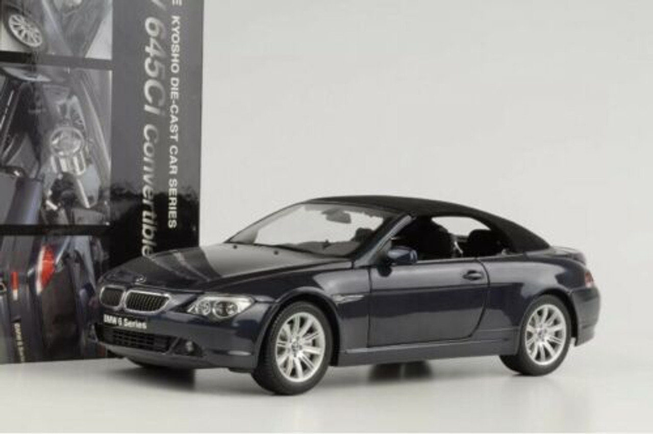 1/18 Kyosho BMW 6 Series Cabriolet 2nd Generation (E63/E64; 2003–2010) 645ci 640i 645i 650i (Blue) Diecast Car Model