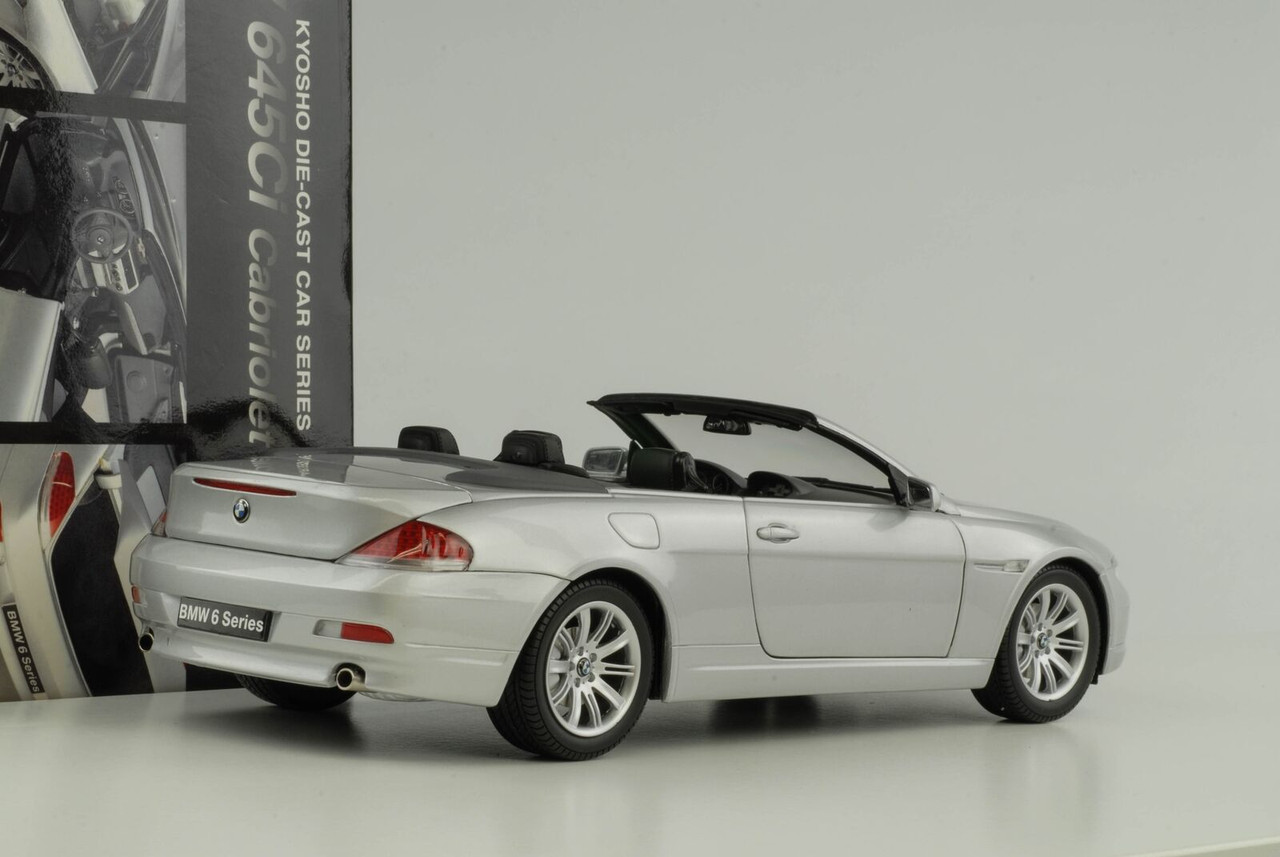 1/18 Kyosho BMW 6 Series Cabriolet 2nd Generation (E63/E64; 2003–2010)  645ci 640i 645i 650i (Silver) Diecast Car Model